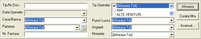 pCont - Filtru Plati/Incasari